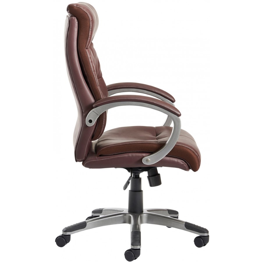 Calgary Brown Leather Faced Office Chair